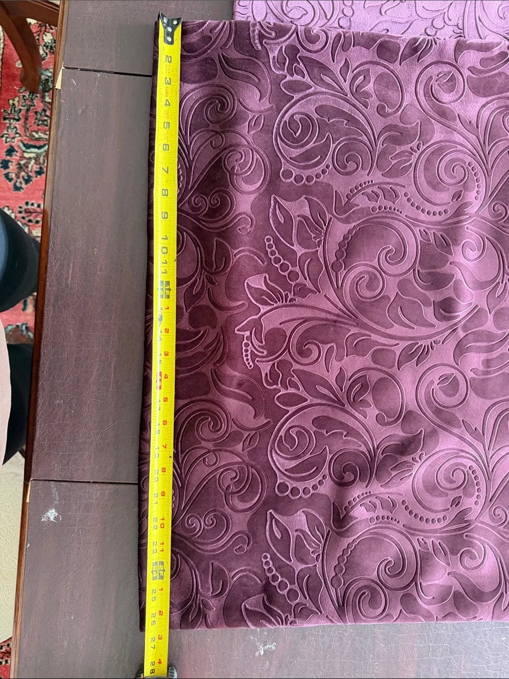 Decorative Paisley Velvet Accent Pillow Cover - Plum/Purple Color Set of 2